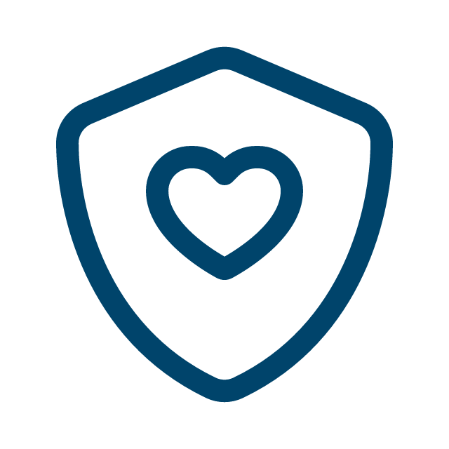 icon of a shield with a heart inside